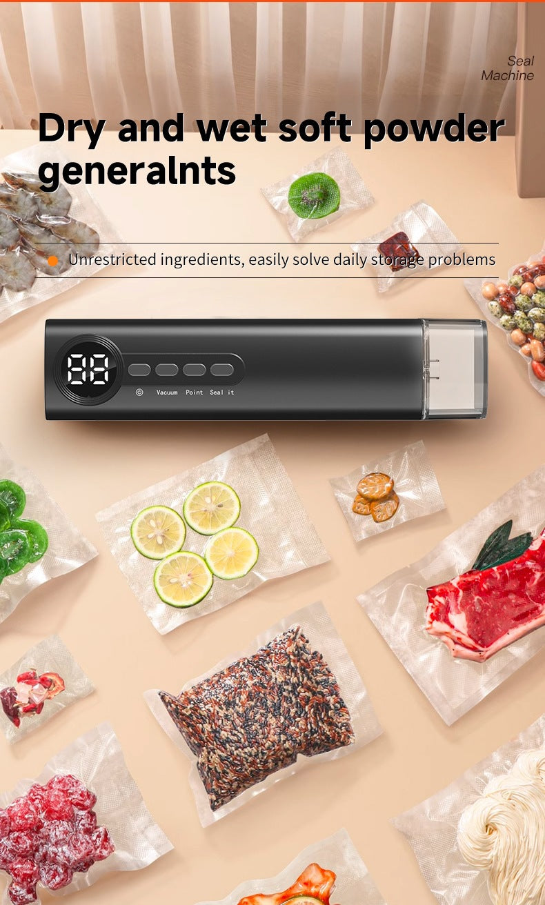 Cordless Rechargeable Vacuum Sealer Machine-90W Strong Suction ≥-62kPa, Fully Automatic Food Sealer for Dry/Moist Food