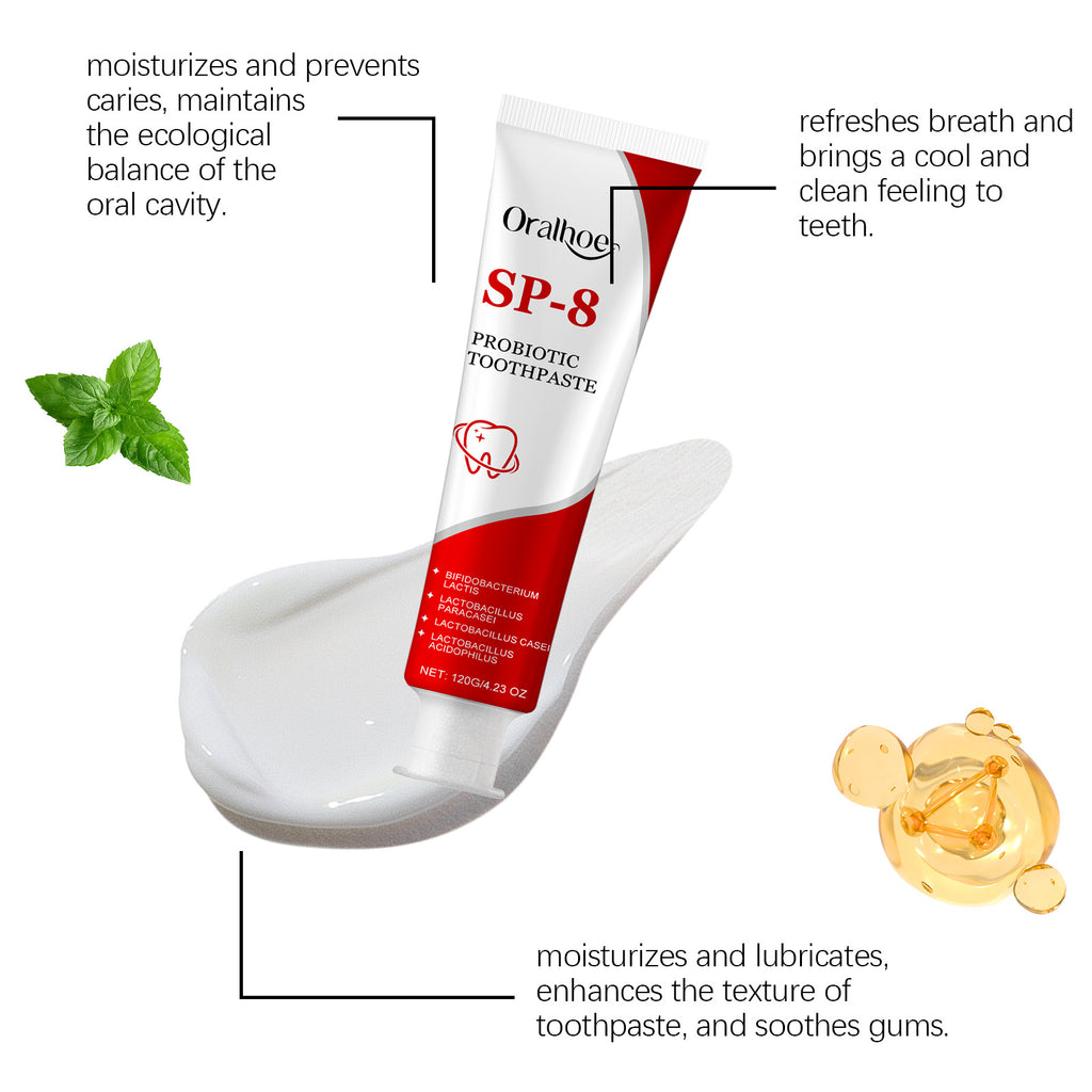 Tidesmit SP-8 Probiotic Whitening Toothpaste for plaque removal and fresh breath oral hygiene care