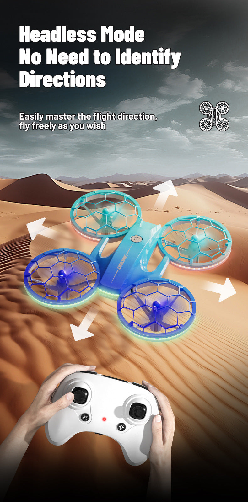 Mini Racing Drone H127 with Altitude Hold & 360 Flips - Violet Tidesmit