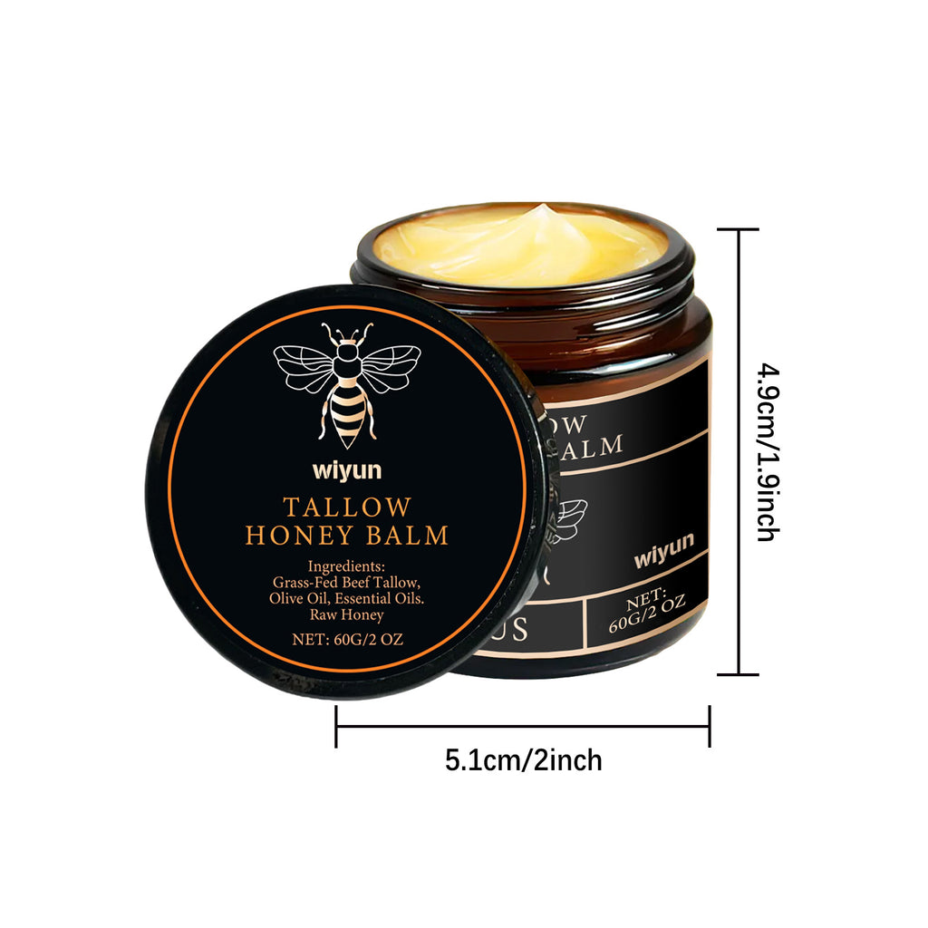 Organic Grass Fed Beef Tallow Balm Raw Honey Moisturizing Soft Improve Elasticity Long-Lasting Smooth Hydrating Cream Skin Care