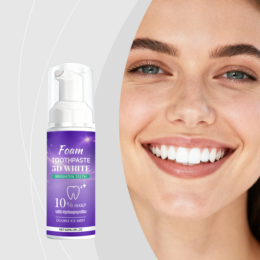 Tidesmit 5D White Foam Toothpaste Mousse for gentle teeth whitening and daily stain removal.