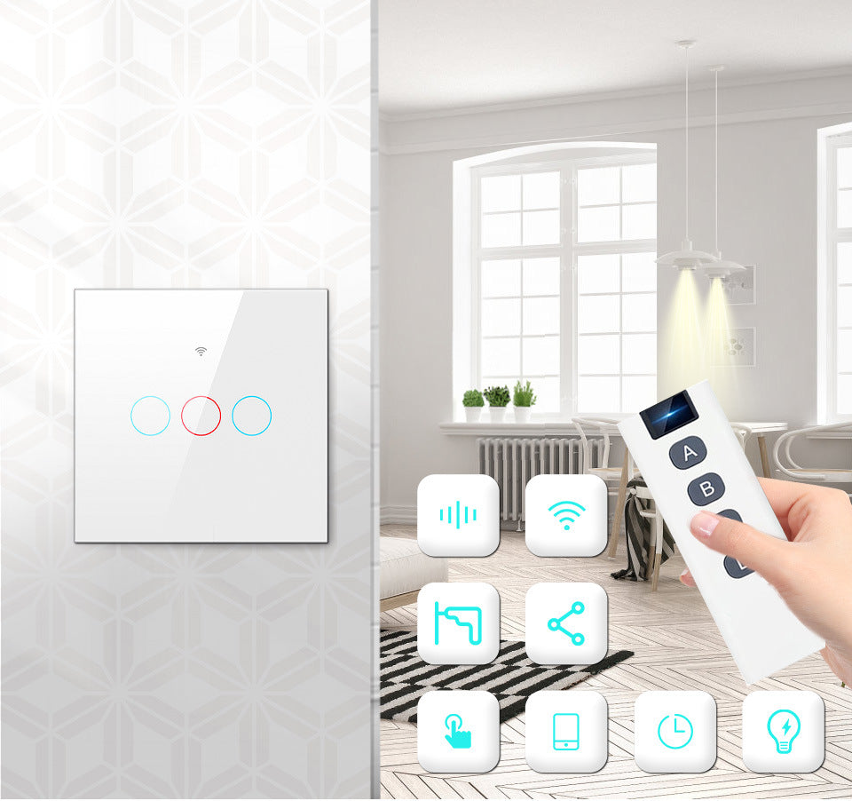 WiFi Smart Light Switch No Neutral Wire - 1, 2, or 3 Gang Options Tidesmit