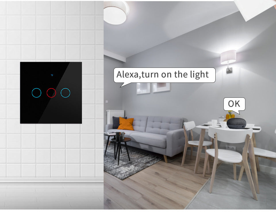 WiFi Smart Light Switch No Neutral Wire - 1, 2, or 3 Gang Options Tidesmit