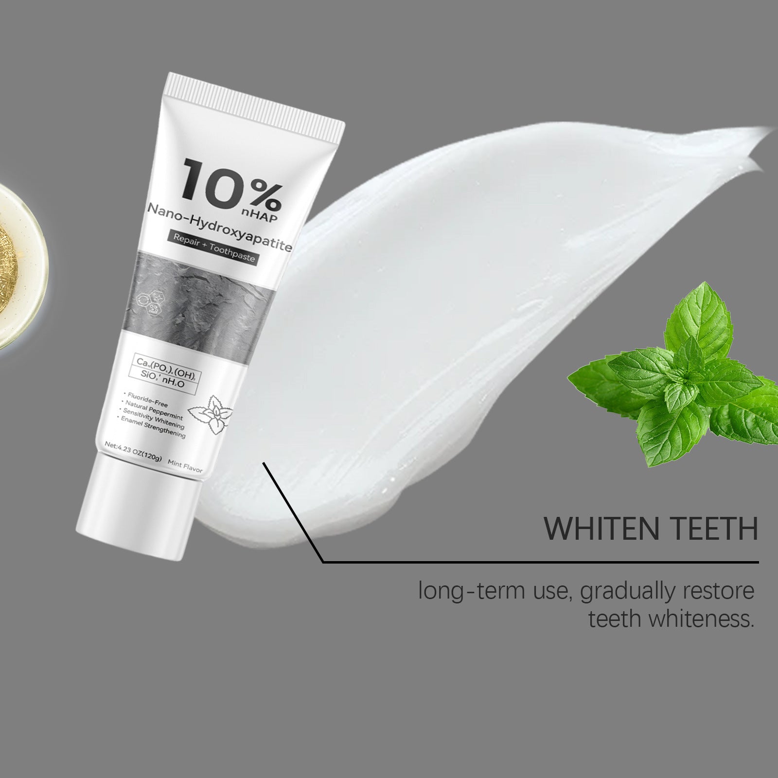 Tidesmit Nano Hydroxyapatite Whitening Toothpaste for enamel repair and sensitive teeth stain removal