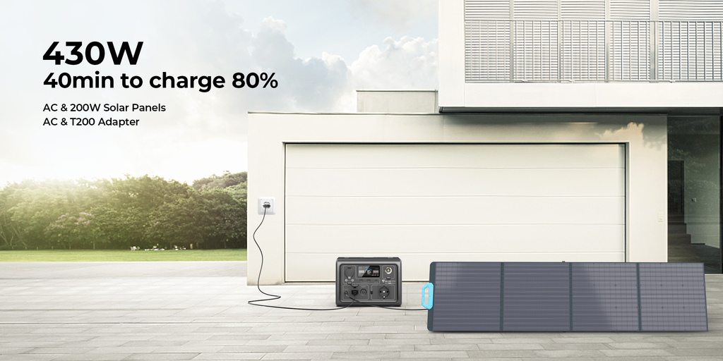 BLUETTI Portable Power Station 268Wh LiFePO4 Fast Charging Battery Tidesmit