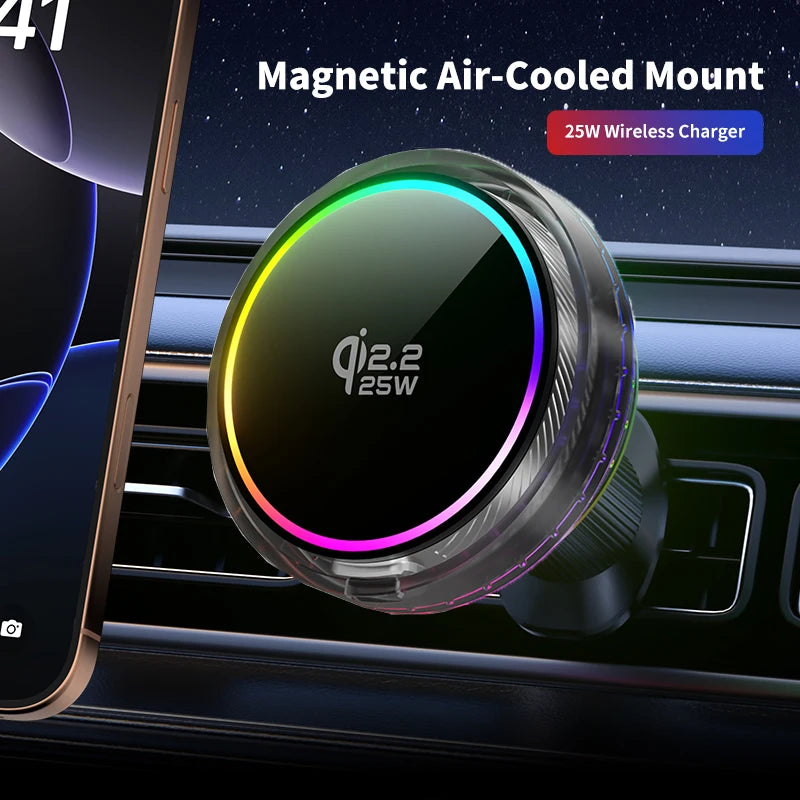 Tidesmit 25W Magnetic Wireless Car Charger - Qi Certified Fast Charging Tidesmit