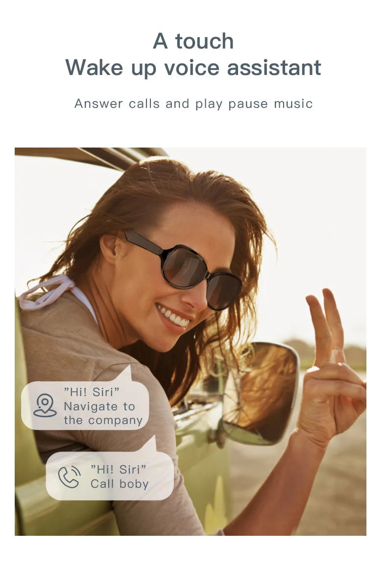 Smart Bluetooth Sunglasses with Spatial Audio and UV Protection Tidesmit