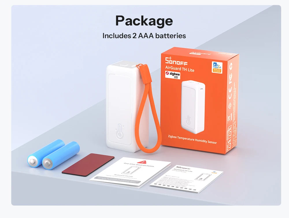 SONOFF Zigbee Temperature and Humidity Sensor Smart Home Airguard TH Lite SNZB-02B Ewelink APP Control Work With Alexa Google