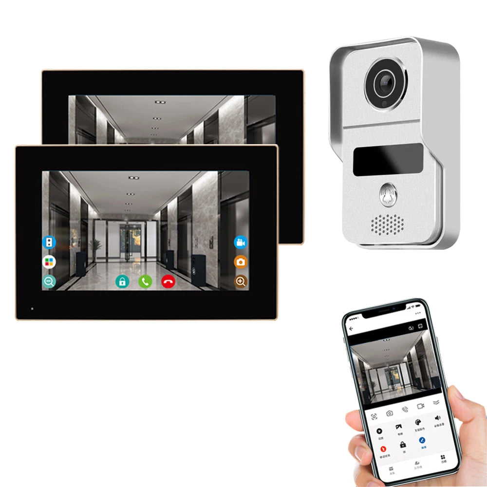 Support Tuya app WiFi visual intercom doorbell system 7/10 inch touch screen indoor monitoring intelligent villa home security