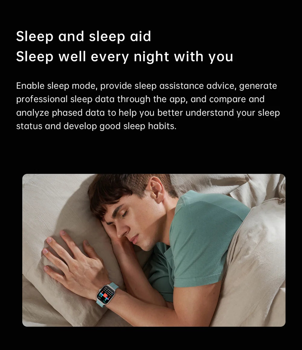 YLL-HRS H99 Smart Fitness Tracker Watch Exercise Record Heart Rate Monitor Sleep Tracker Custom Dial Chronograph Alarm Clock