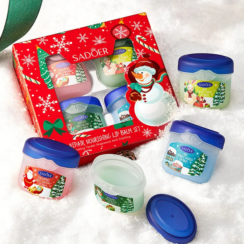 Moisturizing Coconut Lip Balm Set - 4pcs Nourishing Lip Treatment Lip Care Tidesmit