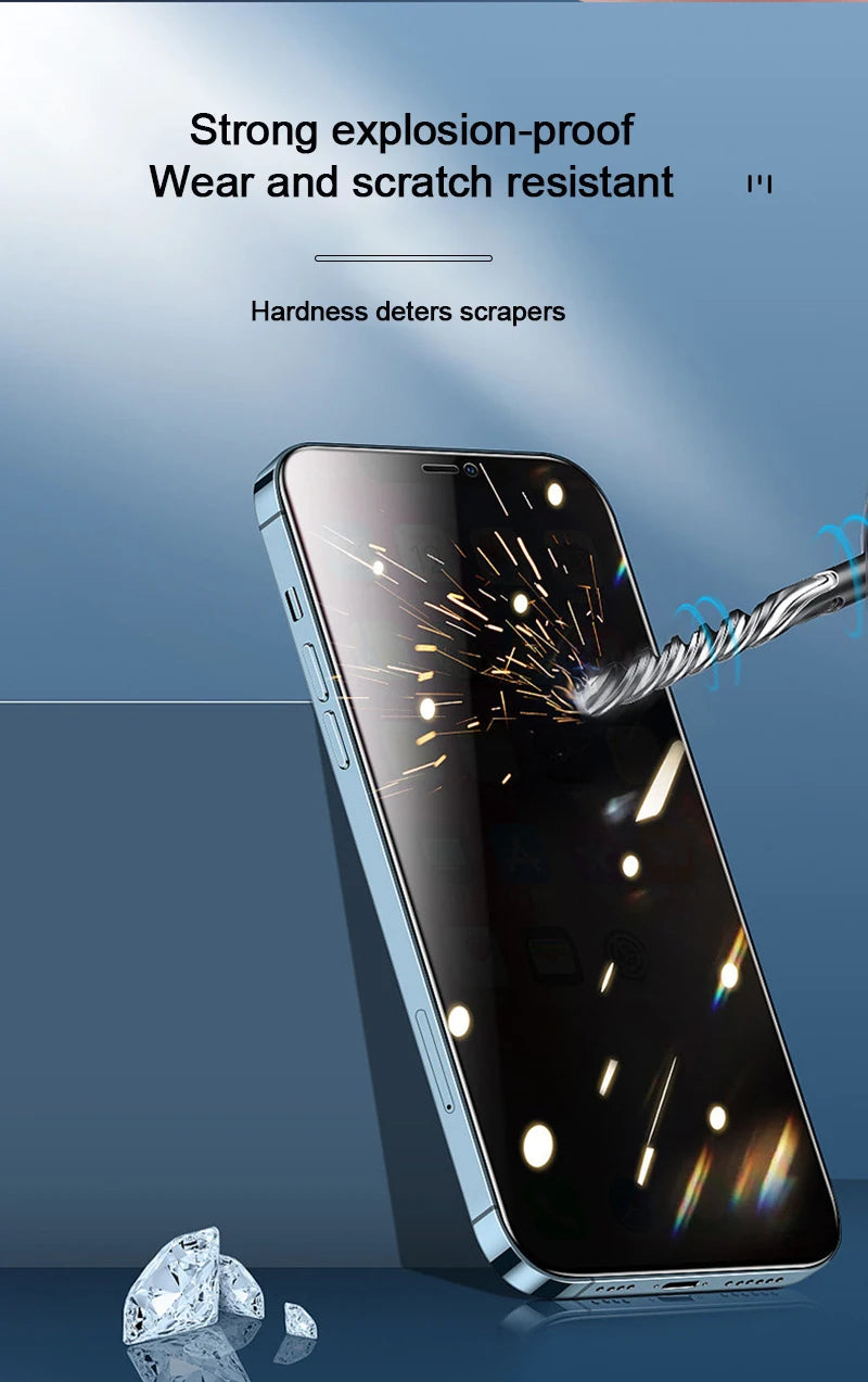 1-4Pcs Privacy Screen Protectors For iPhone 15 13 11 12 14 Pro Max Mini 7 8 Plus Anti-spy Tempered Glass For iphone X XS Max XR - Tidesmit