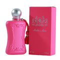 Maiden Anna 75ml EDP floral perfume for women. Pink luxury bottle with tassel, silver cap, and matching gift box.