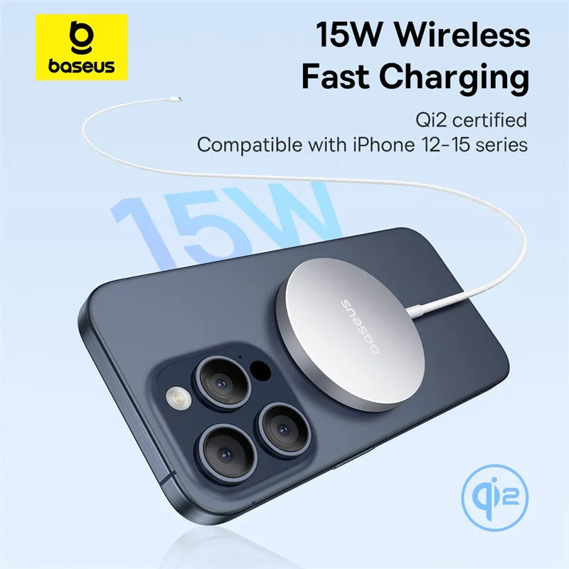 15W Fast Wireless Charger for iPhone 16-13 - MagSafe Compatible Pad Tidesmit