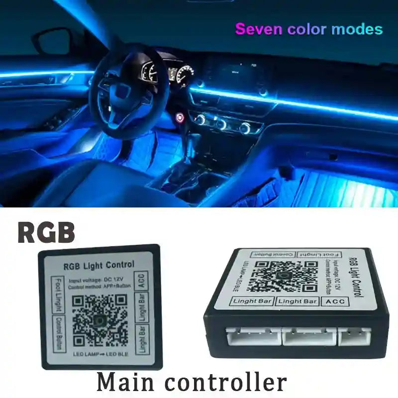RGB Car Atmosphere Lamp LED Interior Strip Light Kit - Tidesmit main controller RGB not rainbow Tidesmit
