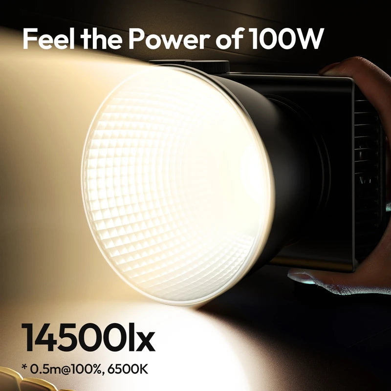 100W Portable COB LED Video Light - Adjustable Bi-Color Bowens Mount Tidesmit