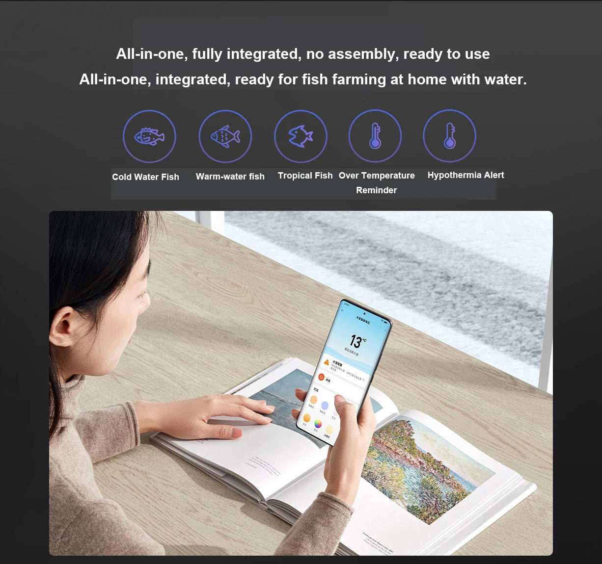 NEW MIJIA Smart Fish Tank Work With Mijia APP Mobile Controlled Remote Feeding Smart Lighting System Light Aquarium 20L-CN