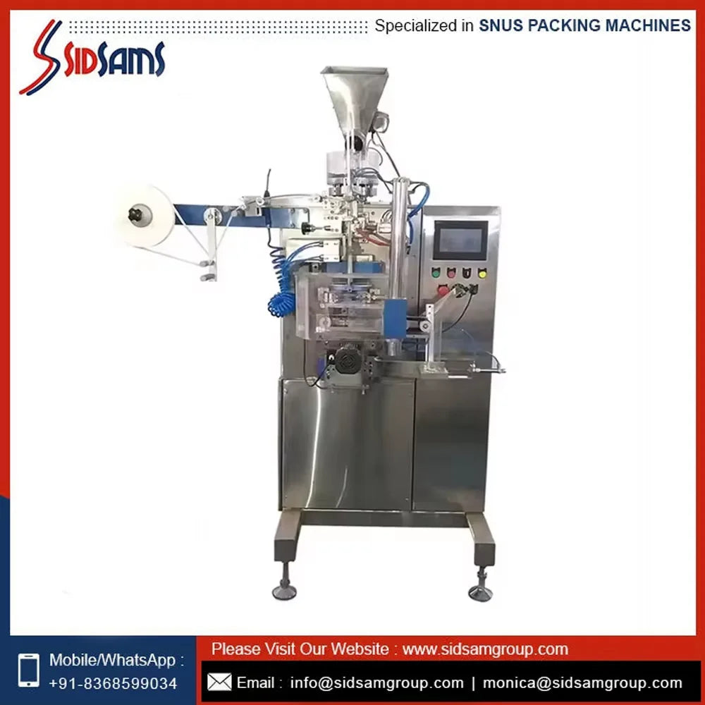 Fully Automatic Snus Pouch Packing Machine Pneumatic Driven High Productivity Snus Processing Equipment