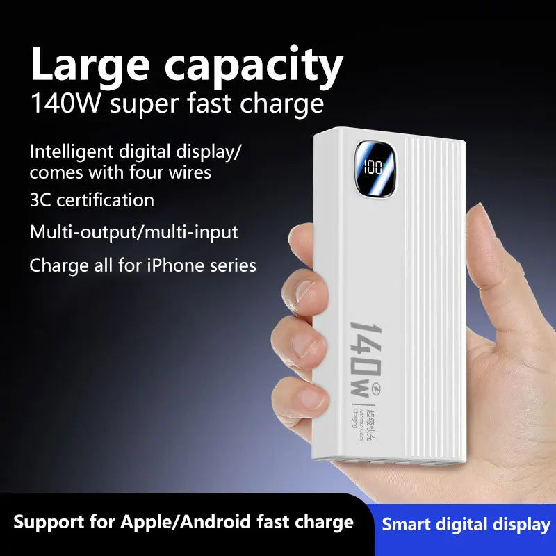 Tidesmit 200000mAh Portable Power Bank - Fast Charging USB-C Travel Battery Tidesmit