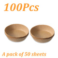 50-500Pcs Disposable Air Fryer Paper Oven Paper Nonstick Air Fryer Baking Paper Round Square Air Fryer Paper Kitchen Accessory