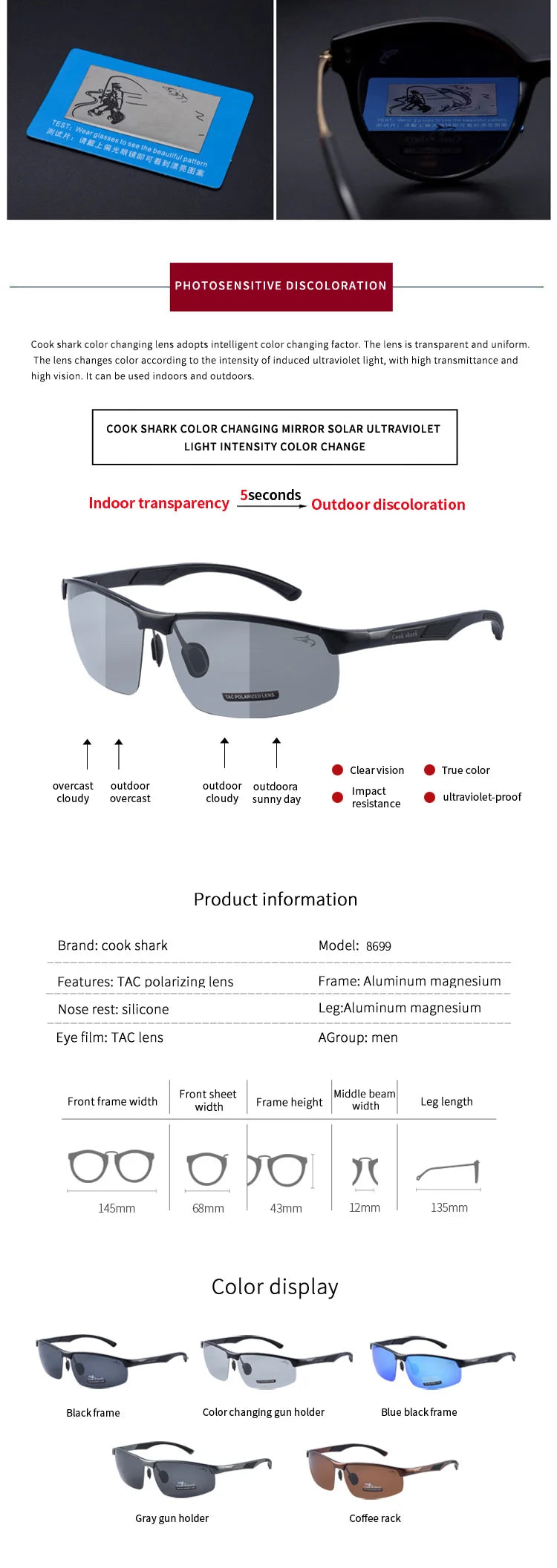 Polarized Driving Sunglasses for Men with UV Protection by Tidesmit Tidesmit