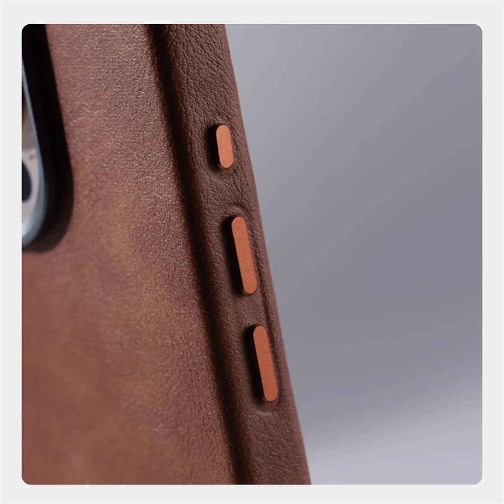 Magnetic Leather Case for iPhone 17 Pro Max with Alloy Lens Protection Tidesmit