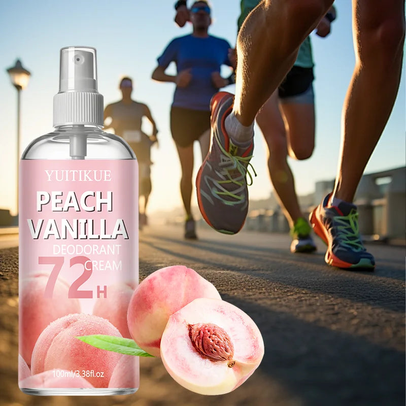 Tidesmit Peach Vanilla 72H long-lasting deodorant spray for refreshing foot and shoe odor elimination