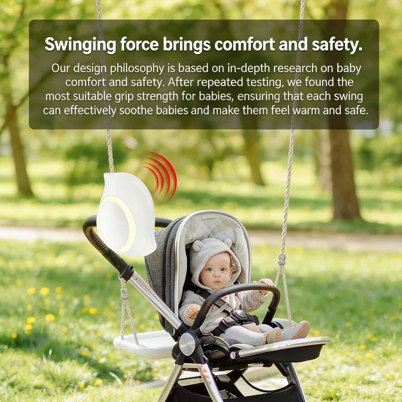 Portable Outdoor Baby Stroller Rocker with White Noise Wireless Bluetooth Sleep Aid Vibrating Soothing Music Night Light