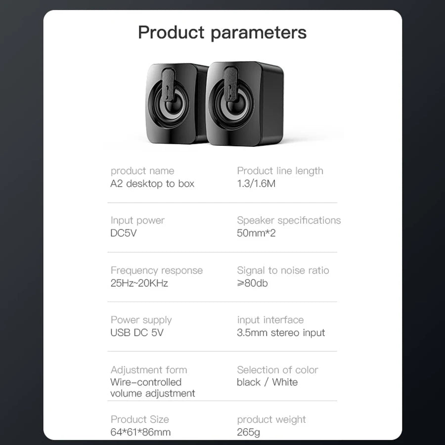 Mini Speaker For Computer PC Laptop Desktop Caixa De Som Sound Box Music Audio System Column Coluna Stereo Set Bocina Acoustics
