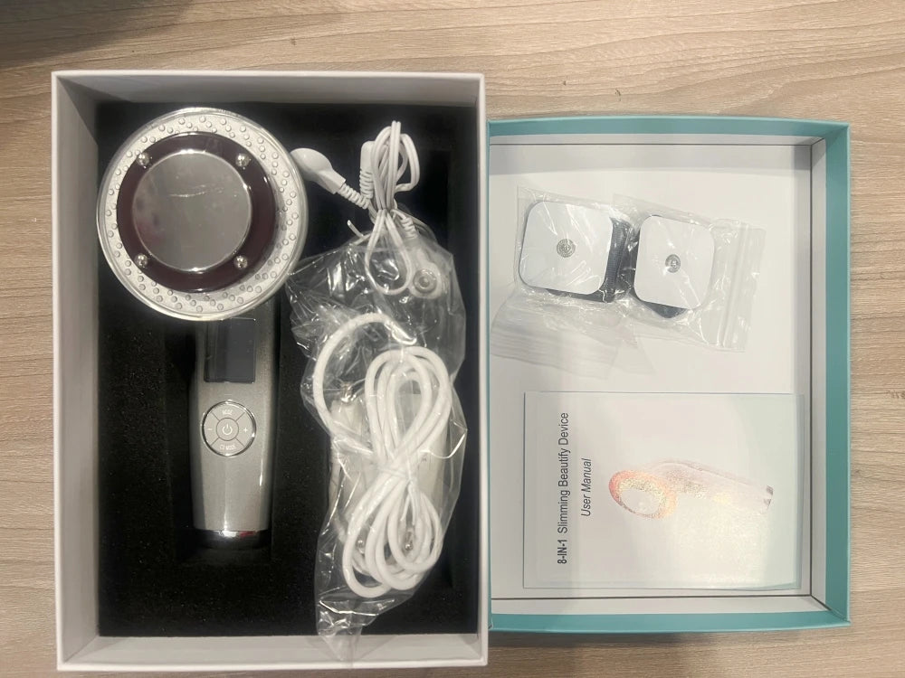 Ultrasonic Cavitation 8-in-1 EMS Body Shaper - EU Tech Wellness Relaxation Treatment Black With Box Tidesmit