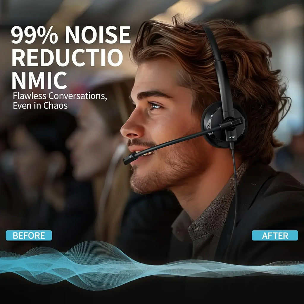USB PC Headset with Microphone | Tidesmit Office Audio | Model 01 Tidesmit