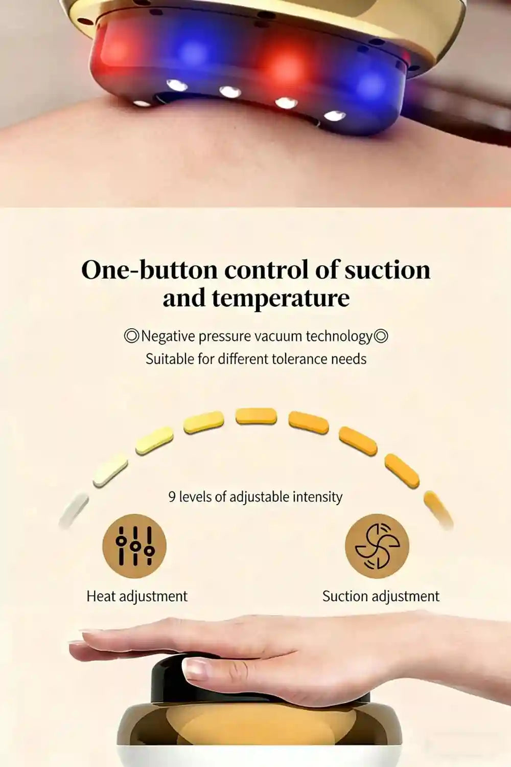 Electric Cupping Massager with Heat Therapy - Tidesmit Wellness Tool Massage Roller Tidesmit