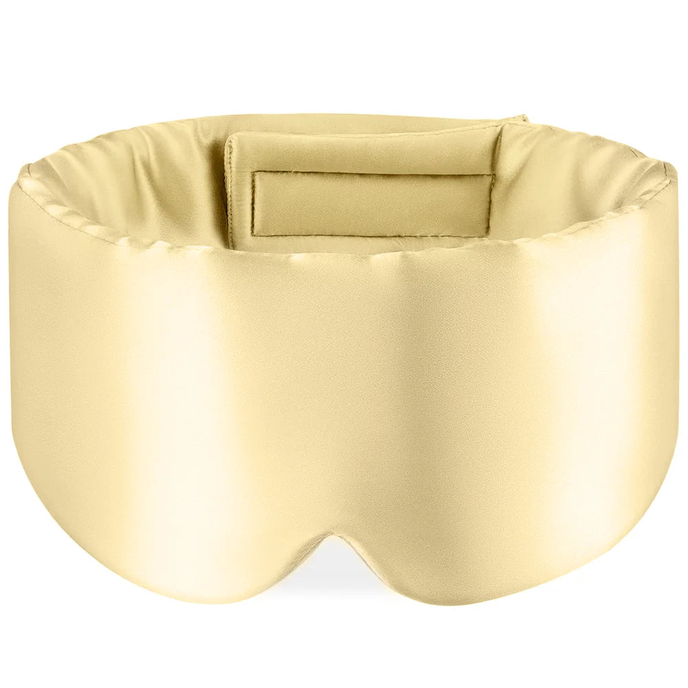 100% Mulberry Silk Sleep Mask Eye Mask for Women Man with Adjustable Band, for Side Sleeper Blackout Sleep Mask for Travel Rest