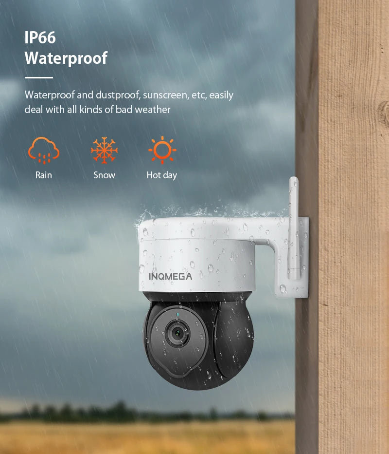 INQMEGA 5MP Tuya Outdoor PTZ Camera Ai Human Detect 1080P Security CCTV Camera Add Google Home And Alexa Wifi IP Camera