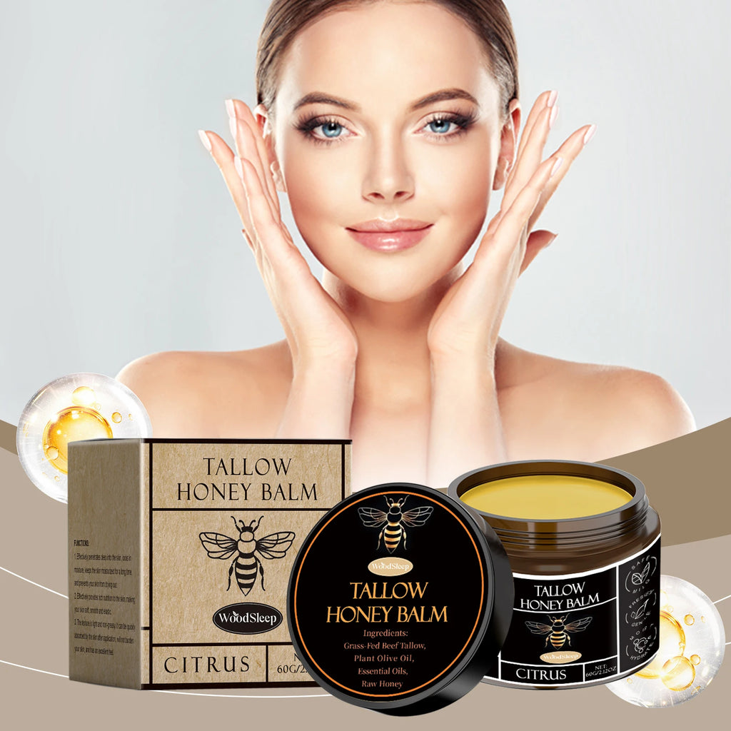 Woodsleep Tallow Honey Balm Lasting Moisturizing Facial Lifting Tighten Skin Elasticity Enhanced Olive Oil Tallow Honey Cream