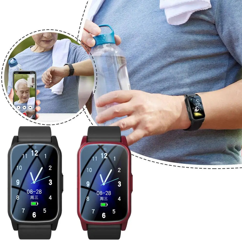 Elderly Smart Watch With Fall Detection GPS Tracking SOS Alert HD Video Call Waterproof Fitness Heart Rate Monitor For Seniors