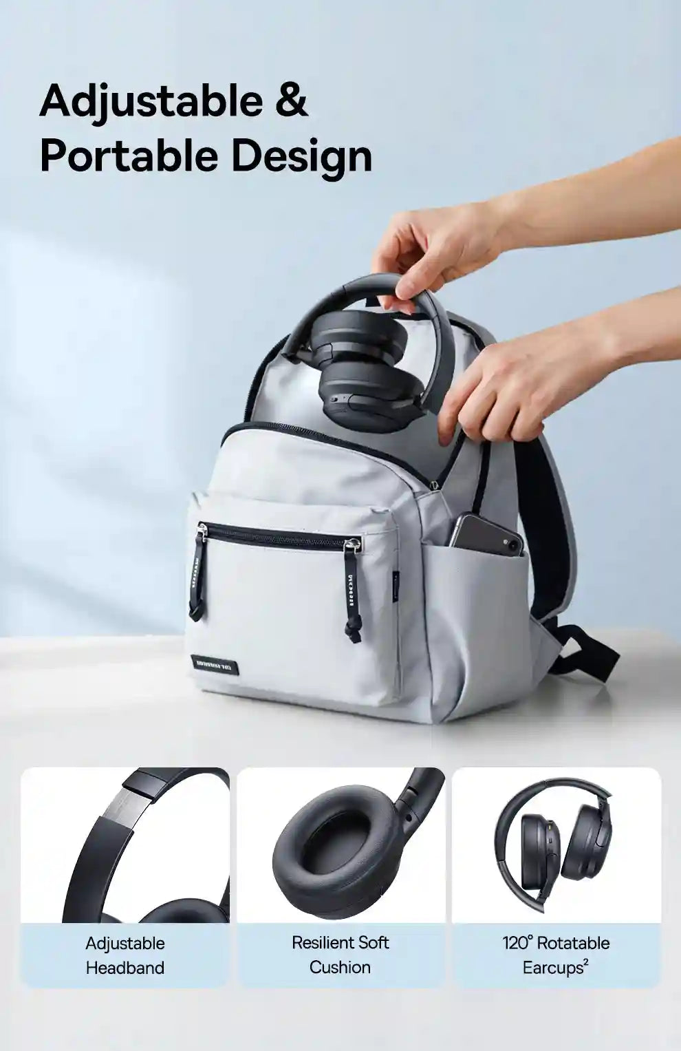Wireless Headphones with 80H Playtime and Deep Bass - Tidesmit Tidesmit