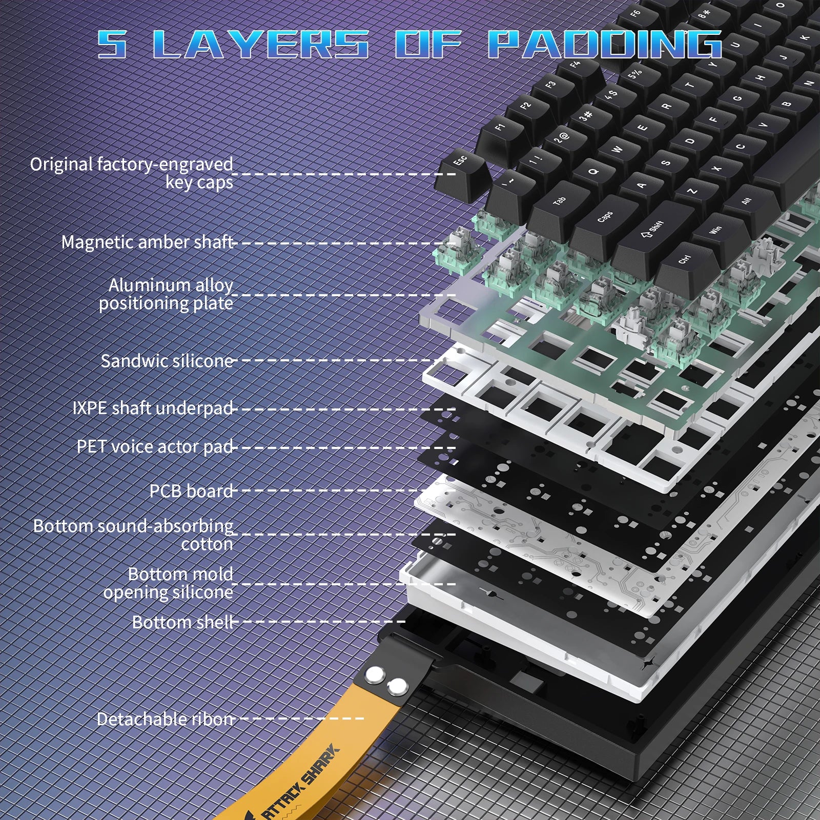 ATTACK SHARK R82 HE Rapid Trigger Wired Mechanical Gaming Keyboard TKL NKRO with 8K Polling,0.005mm RT Accuracy,256K Scan Rate,