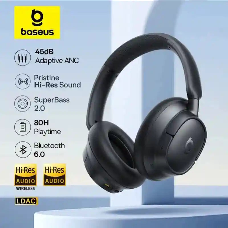 Wireless Noise Cancelling Headphones: 80Hr Battery Over-Ear Audio Tidesmit