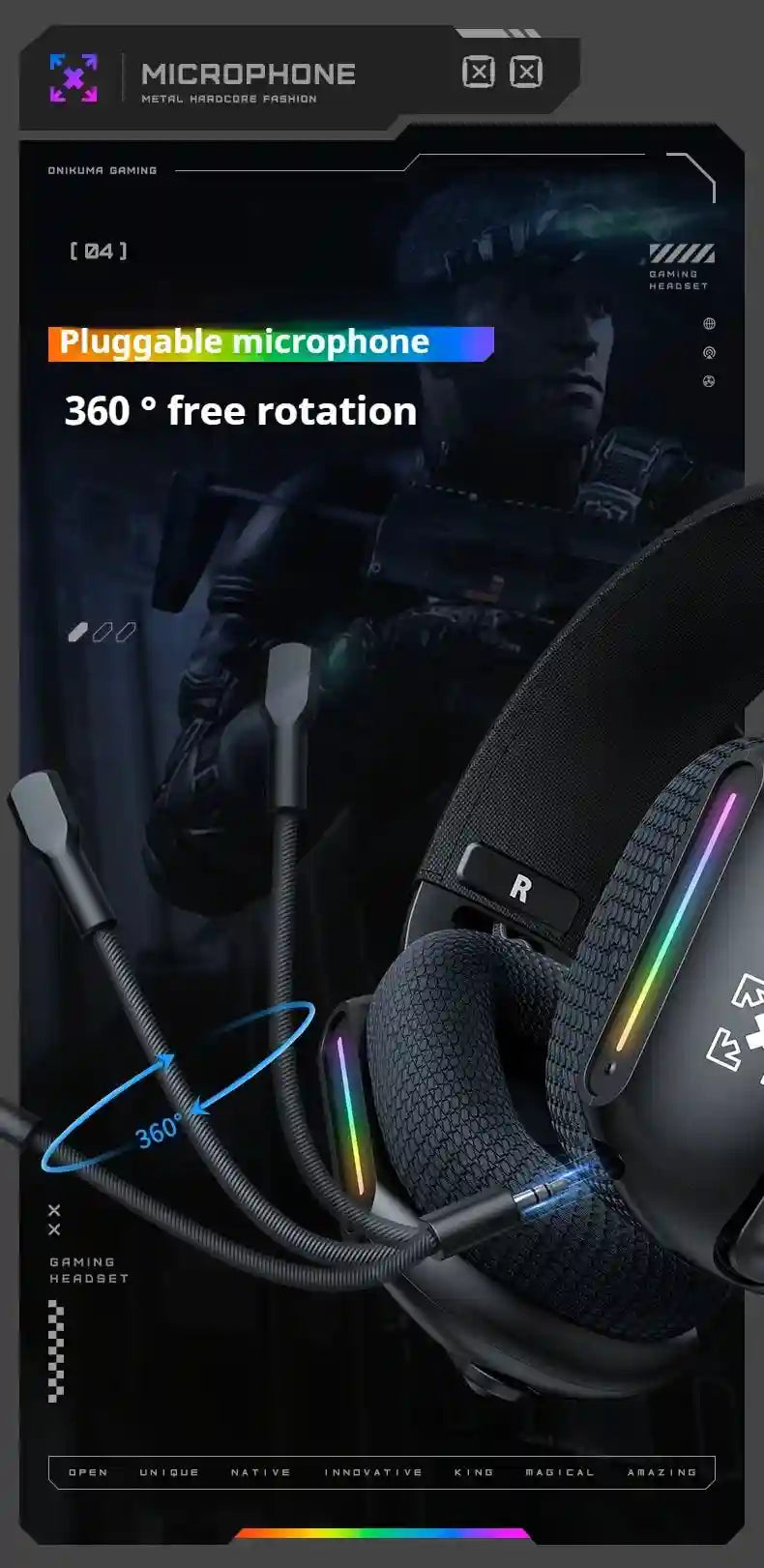 Tidesmit GT808 Wireless Gaming Headphones - Low Latency Over-Ear Black Tidesmit