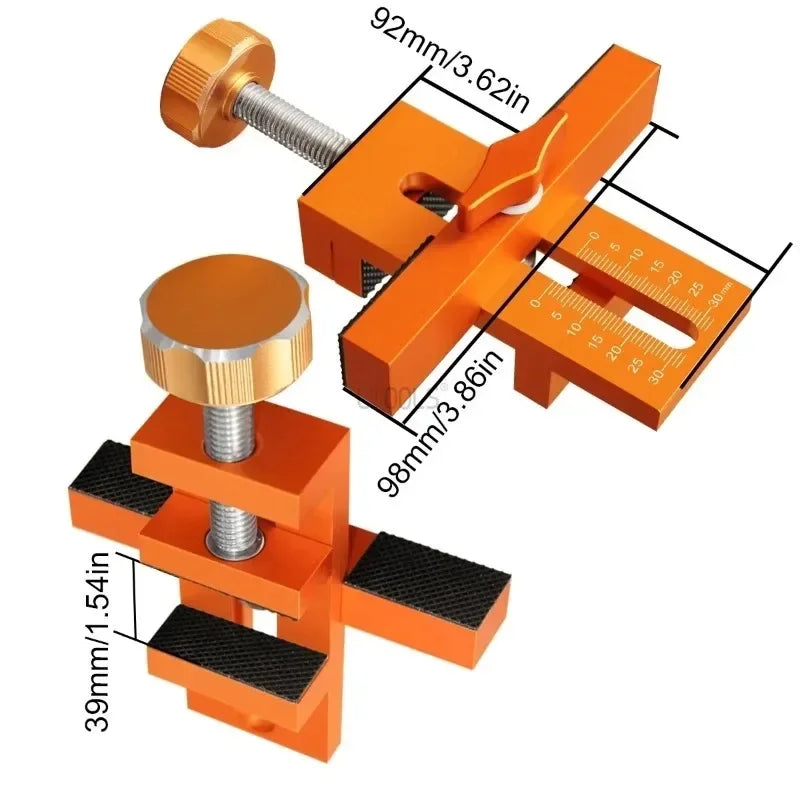 2 in 1 Aluminum Alloy Cabinet Door Installation Positioner 6/8/10mm Rebounder Punched Mounting Jig Cabinet Door Panel