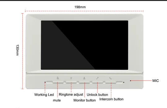 Video Intercom for Home Apartment 7-Inch Screen Support Monitor Unlock Video Intercom with Camera 4 Wire Door Bell