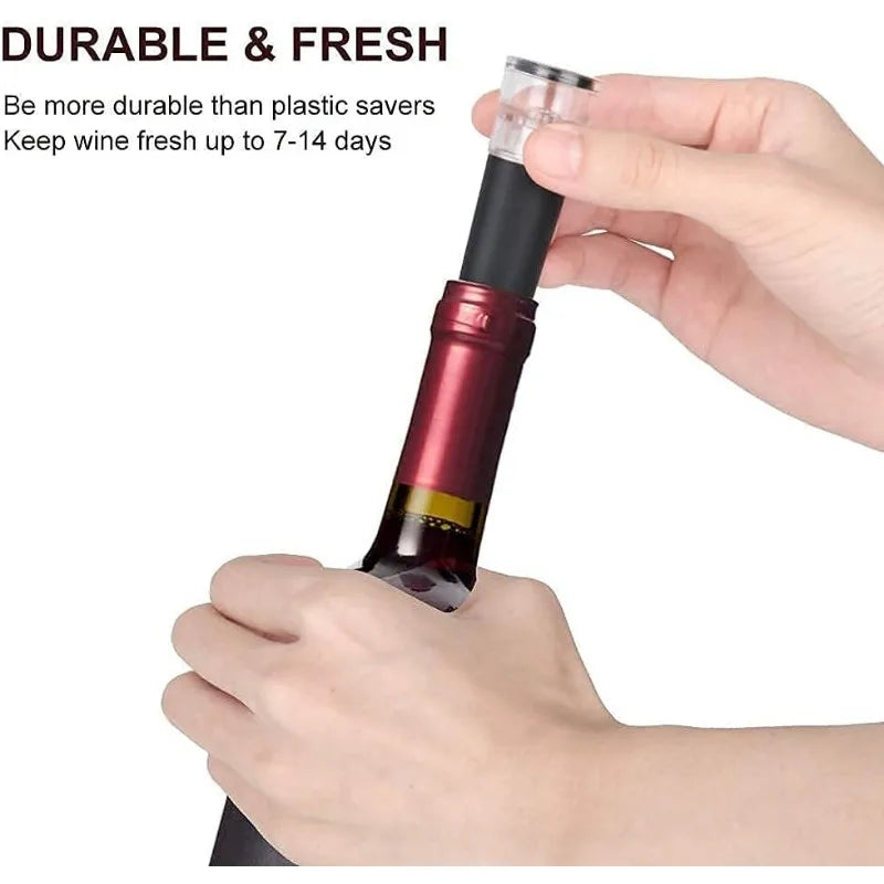 Vacuum Wine Stopper, Reusable Stoppers with Built-in Vacuum Pump Leakproof Wine Bottle Sealer Silicone Caps,Wine Saver