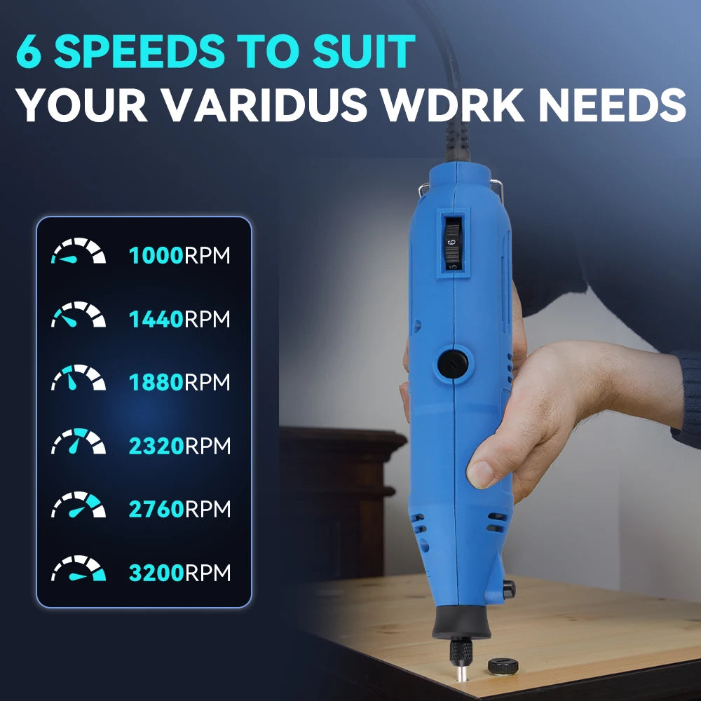 Podofo 80PCS Engraver Electric Drill Dremel Mini Drill DIY Drill Grinder 135W Power Tool 32000RPM Electric Mini Drill Grinder Engraver Polisher with Rotary Tools Set Kit For Dremel