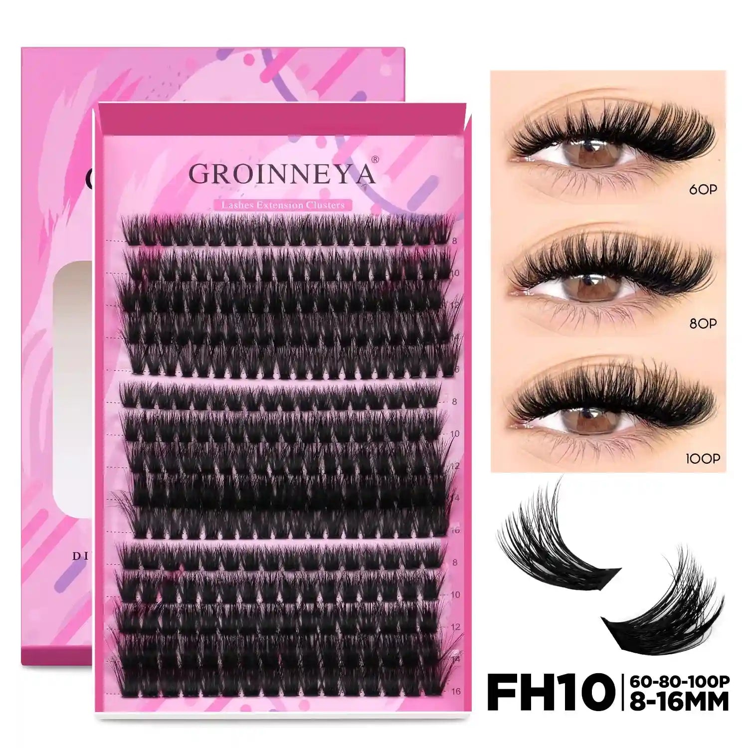 DIY Lash Extension Kit with Bond and Seal - Pro Cluster Set Lip Care Lash-FH10 Tidesmit