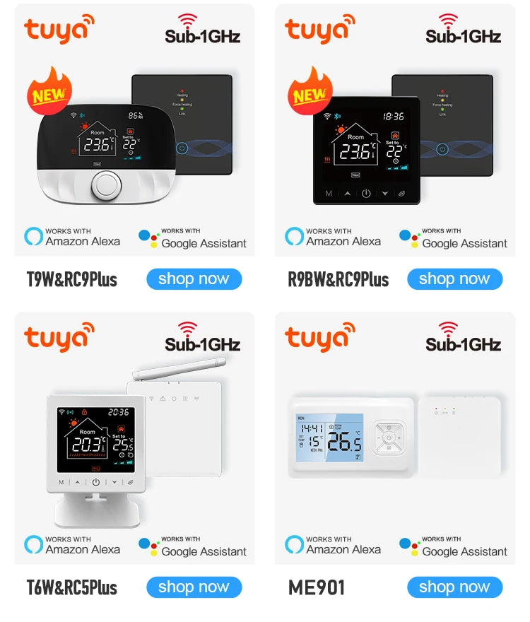 Smart Home Tuya Wifi Thermostat Gas Boiler Wireless Battery Operated Wifi Thermostat Temperature Controller Alexa Home Assistant