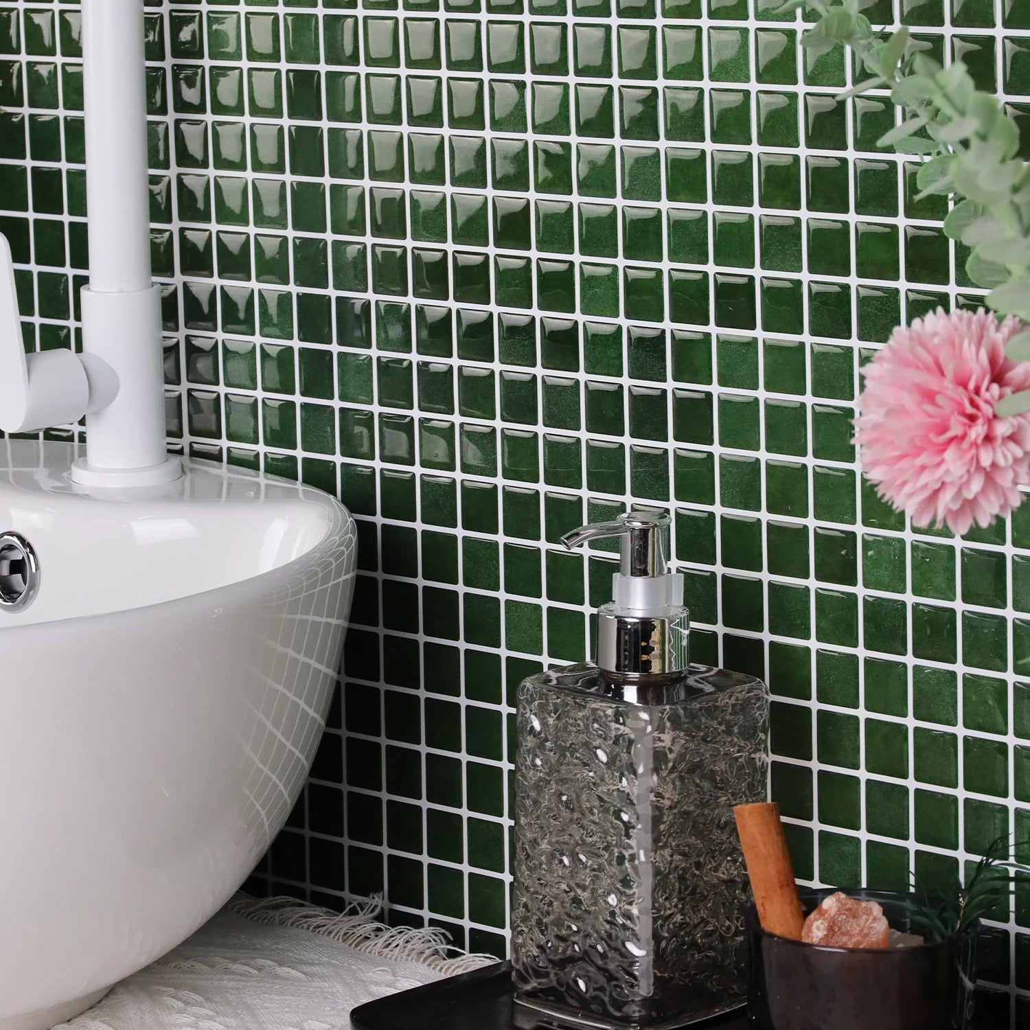 1/5pcs Brick Wall Tile Sticker Self-Adhesive Waterproof Mosaic Vinyl Wallpaper Ceramic Tile Decals Kitchen & Bathroom Decoration