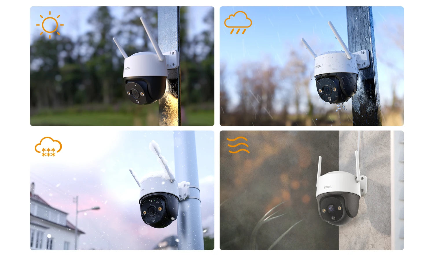 IMOU 2PCS Cruiser SE+ 5MP Wi-Fi PTZ Camera Smart Color Night Vision IP66 Outdoor Security 360° Coverage Smart Auto Tracking