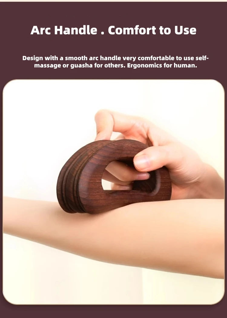 Gua Sha Wood Massage Tool for Lymphatic Drainage and Stress Relief Relaxation Treatment Tidesmit