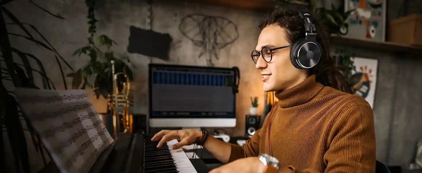 Over-Ear Wired Studio Monitor Headphones with Mic - Tidesmit Tidesmit